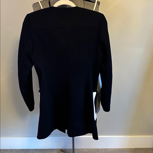 Zara Navy and White Long Blazer Jacket - Picture 3 of 5